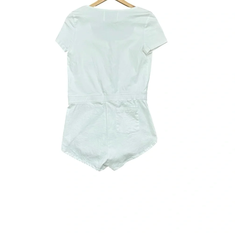 Carolin Ritz Paris White Lace-Up Romper Size 4